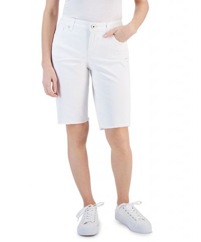 Petite Raw-Hem Bermuda Shorts Bright White $16.79 Shorts