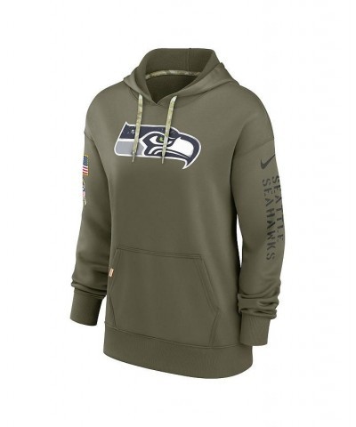 Women's Olive Seattle Seahawks 2022 Salute to Service Performance Pullover Hoodie Olive $48.40 Sweatshirts