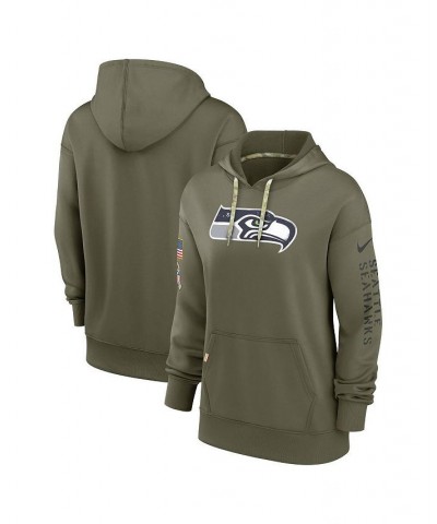 Women's Olive Seattle Seahawks 2022 Salute to Service Performance Pullover Hoodie Olive $48.40 Sweatshirts