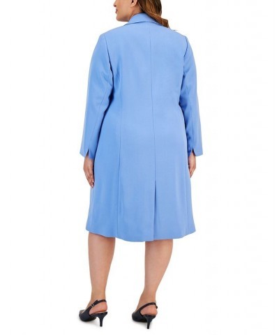 Plus Size Sheath Dress & Long Topper Jacket Blue $102.00 Suits