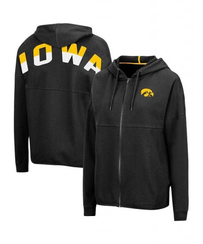 Women's Black Iowa Hawkeyes 2-Hit Full-Zip Hoodie Black $31.20 Sweatshirts