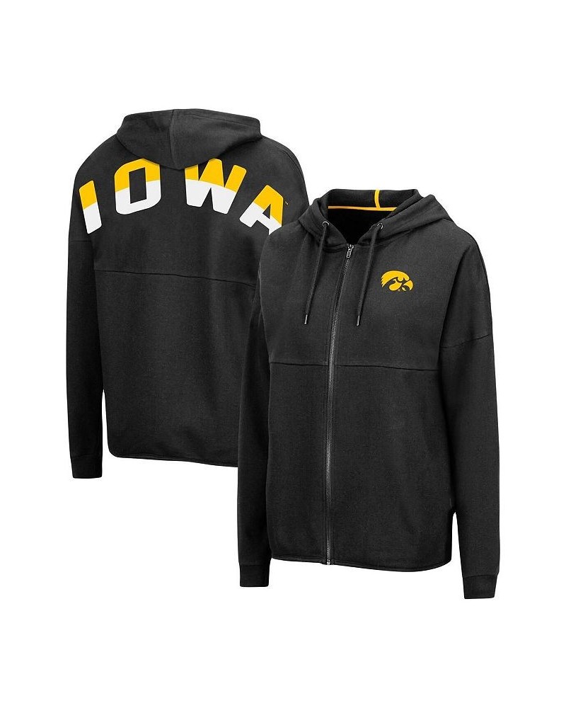 Women's Black Iowa Hawkeyes 2-Hit Full-Zip Hoodie Black $31.20 Sweatshirts