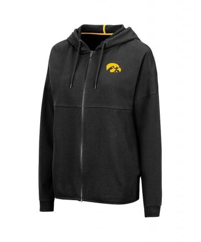 Women's Black Iowa Hawkeyes 2-Hit Full-Zip Hoodie Black $31.20 Sweatshirts