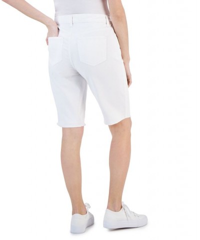 Petite Raw-Hem Bermuda Shorts Bright White $16.79 Shorts