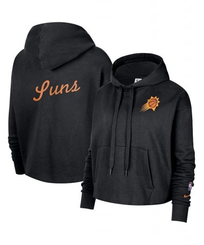 Women's Black Phoenix Suns Essential Pullover Cropped Hoodie Black $32.00 Sweatshirts