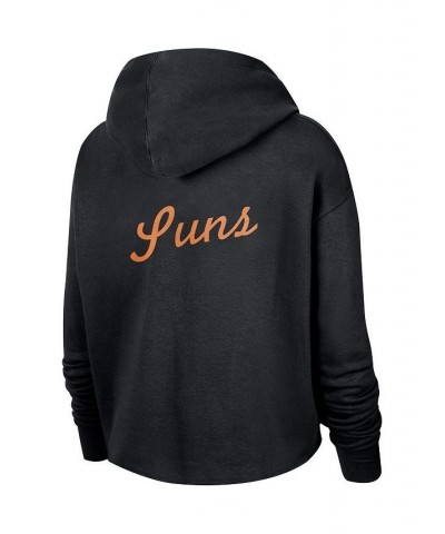 Women's Black Phoenix Suns Essential Pullover Cropped Hoodie Black $32.00 Sweatshirts