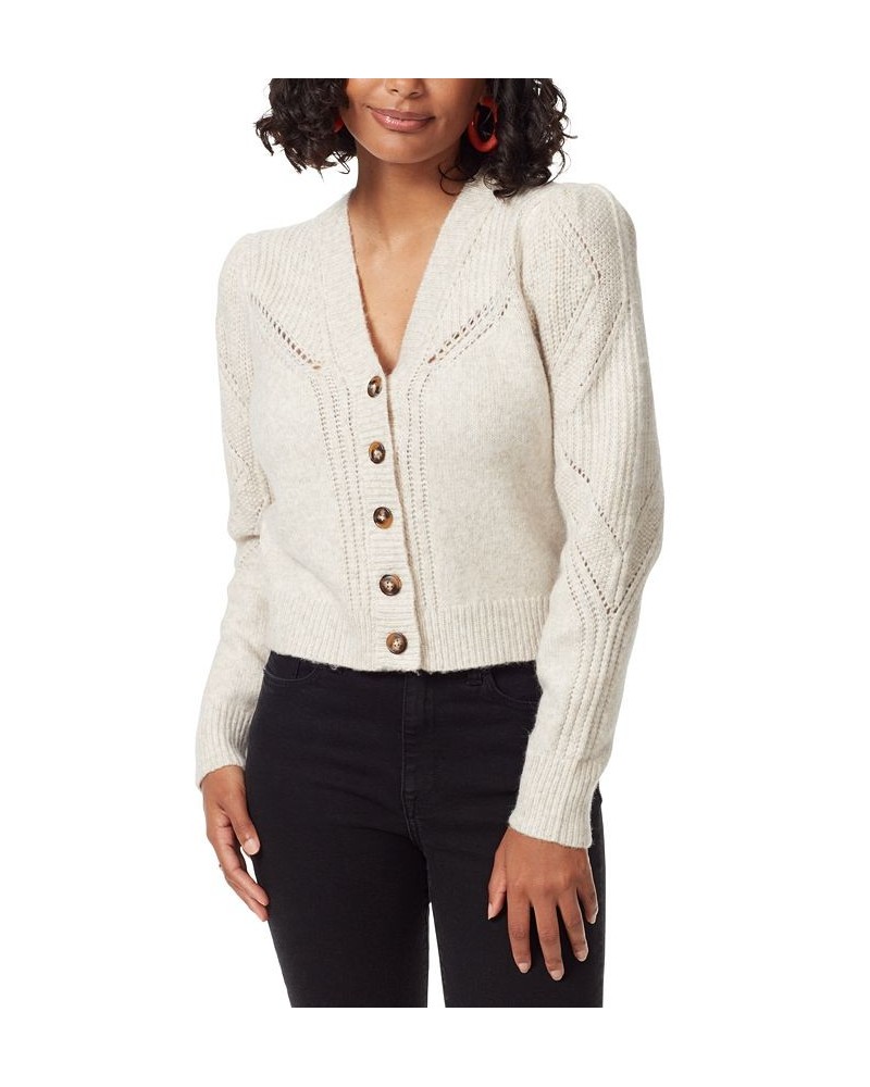 Sam Edelmen Women's Julietta Puff-Sleeve Cardigan Tan/Beige $32.56 Sweaters