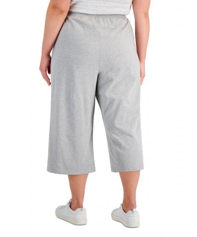 Plus Size Drawstring-Waist Knit Capri Pants Intrepid Blue $10.00 Pants