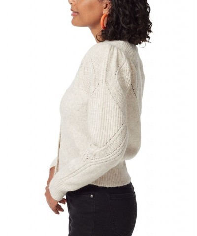 Sam Edelmen Women's Julietta Puff-Sleeve Cardigan Tan/Beige $32.56 Sweaters