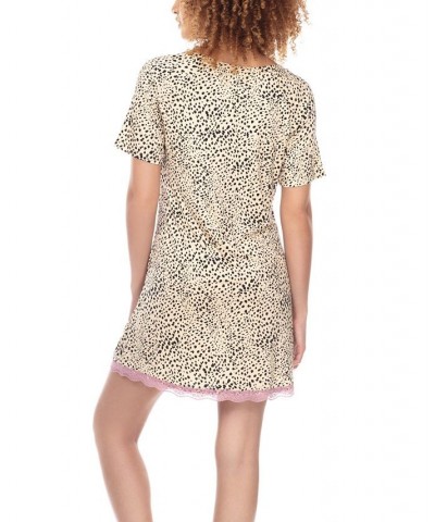 Women's All American Lace-Trim Sleep Shirt Natural Animal $22.08 Sleepwear