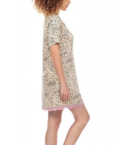 Women's All American Lace-Trim Sleep Shirt Natural Animal $22.08 Sleepwear