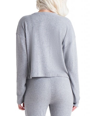 Women's Ribbed Drop-Shoulder Cropped Sweater Soft/grey Heather $25.37 Tops