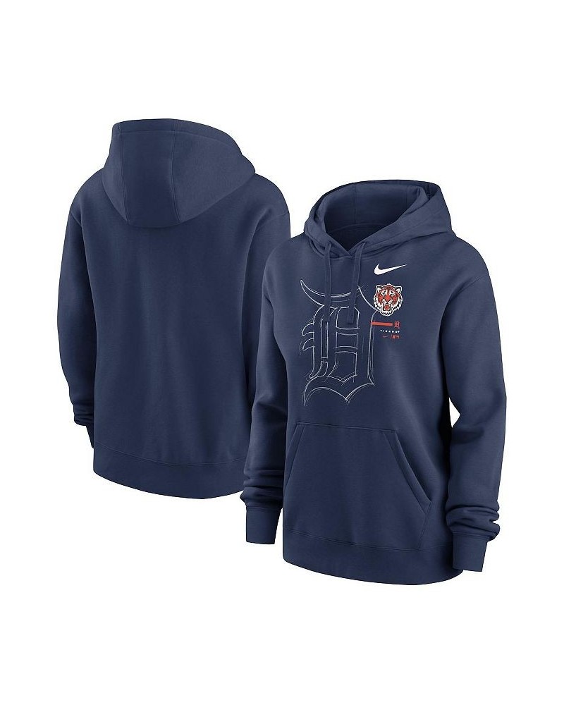 Women's Navy Detroit Tigers Big Game Pullover Hoodie Navy $43.34 Sweatshirts