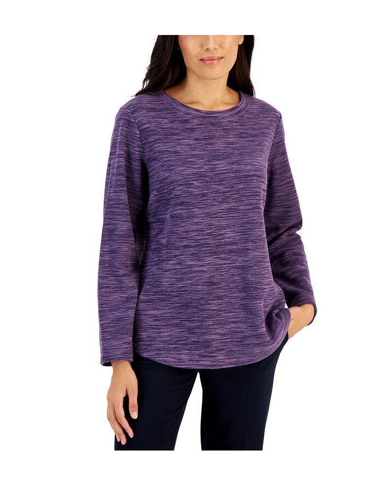 Long Sleeve Spacedye Microfleece Top Malbec $10.03 Tops