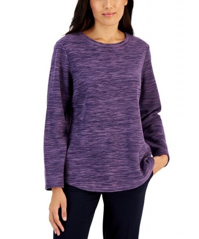 Long Sleeve Spacedye Microfleece Top Malbec $10.03 Tops