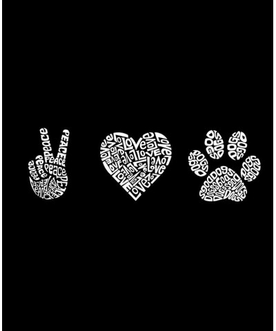 Women's Peace Love Dogs Word Art Long Sleeve T-shirt Black $14.80 Tops