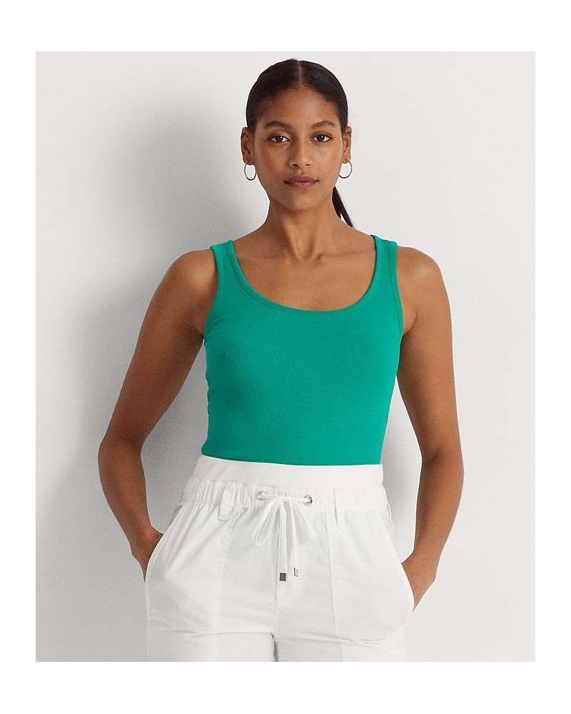 Cotton-Blend Tank Top Palm Leaf $27.50 Tops