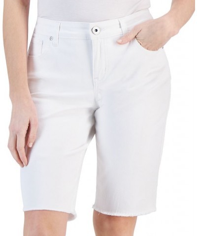 Petite Raw-Hem Bermuda Shorts Bright White $16.79 Shorts