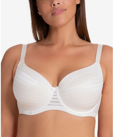 Women's Carmen Light Padded Soft Silk Demi Bra D17143A White $18.40 Bras