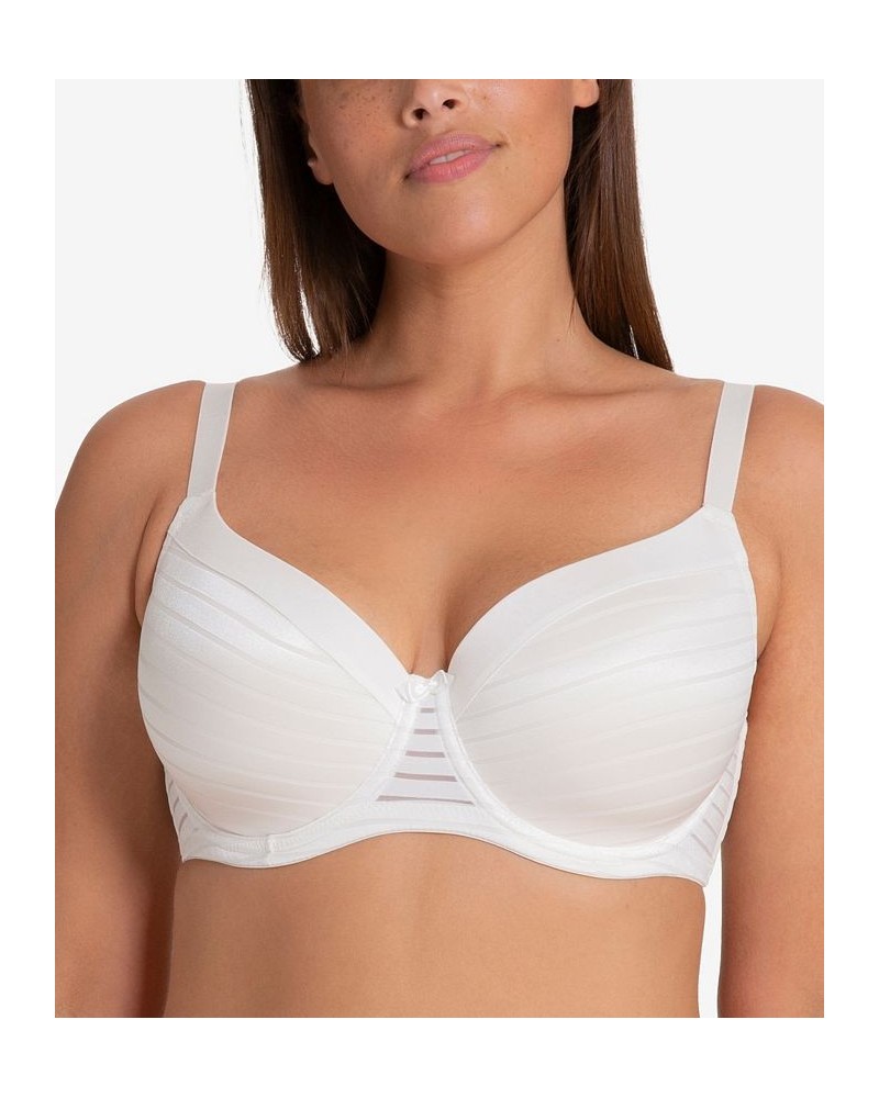 Women's Carmen Light Padded Soft Silk Demi Bra D17143A White $18.40 Bras