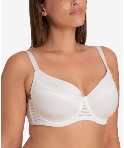 Women's Carmen Light Padded Soft Silk Demi Bra D17143A White $18.40 Bras