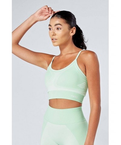 Recycled Colour Block Body Fit Seamless Sports Bra - Green Green $22.56 Bras