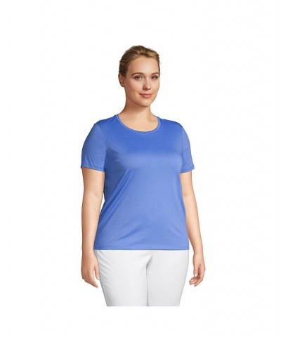 Women's Plus Size Relaxed Supima Cotton Short Sleeve Crewneck T-Shirt Chicory blue $18.88 Tops