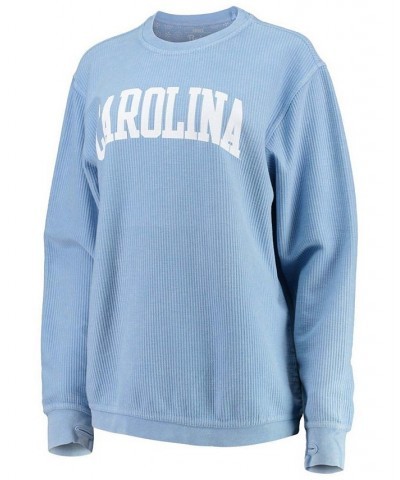 Women's Light Blue North Carolina Tar Heels Comfy Cord Vintage-Like Wash Basic Arch Pullover Sweatshirt Light Blue $36.00 Swe...