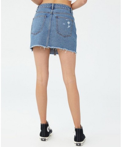 Women's Denim Micro Mini Skirt Blue $30.79 Skirts