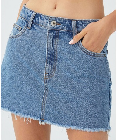 Women's Denim Micro Mini Skirt Blue $30.79 Skirts