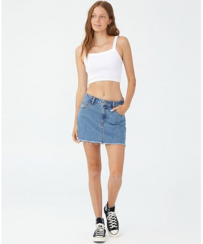 Women's Denim Micro Mini Skirt Blue $30.79 Skirts