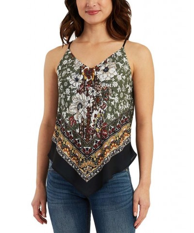 Juniors' Printed V-Hem Top Pat D $26.95 Tops