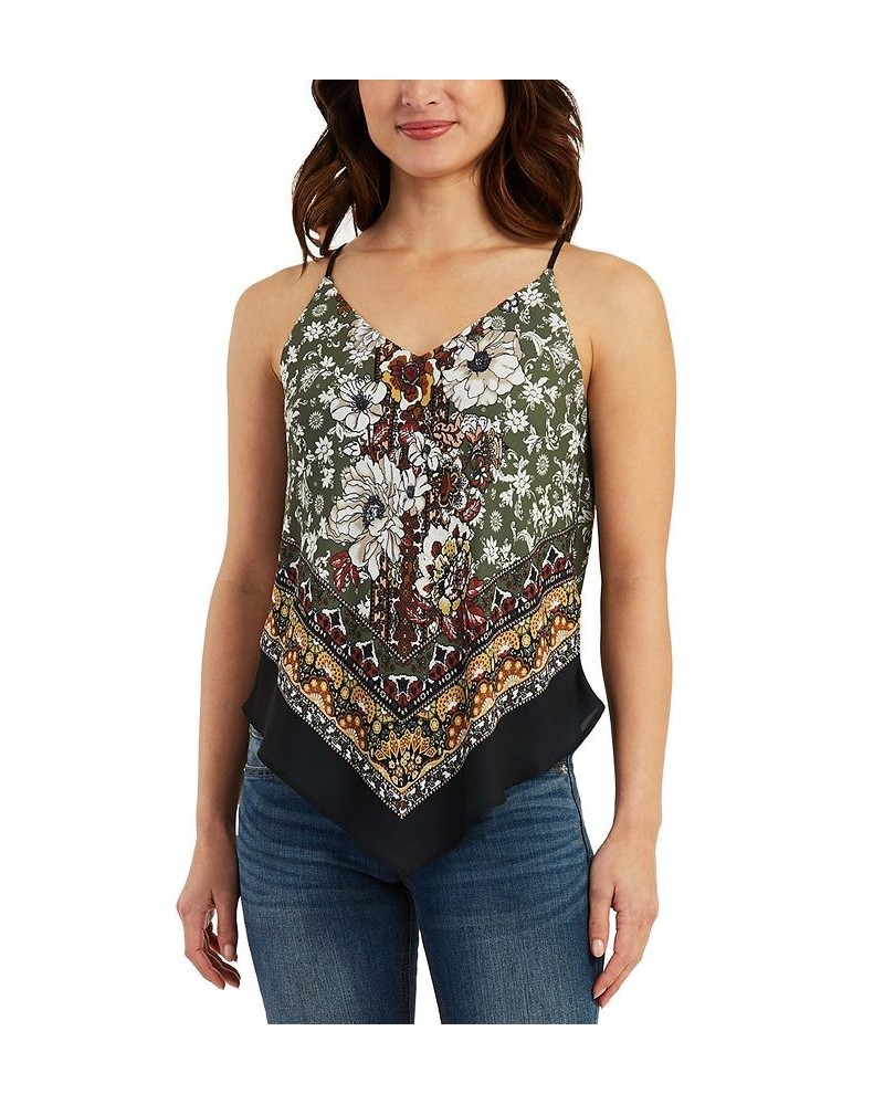 Juniors' Printed V-Hem Top Pat D $26.95 Tops