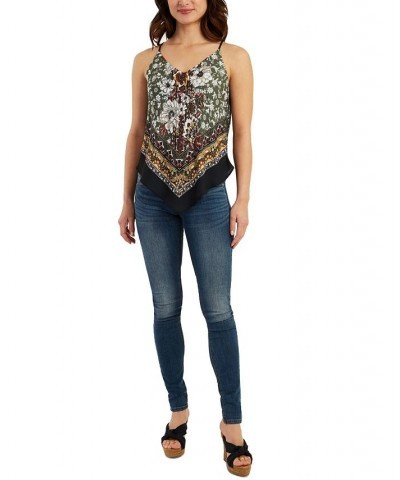 Juniors' Printed V-Hem Top Pat D $26.95 Tops