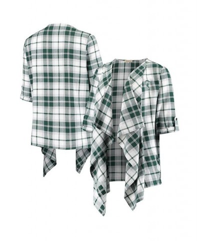 Women's Green Michigan State Spartans Missy Plaid Cardigan Green $38.49 Sweaters