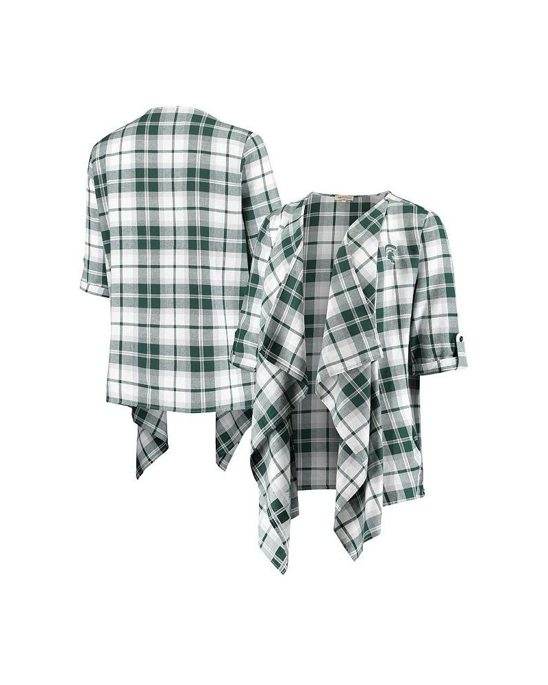 Women's Green Michigan State Spartans Missy Plaid Cardigan Green $38.49 Sweaters