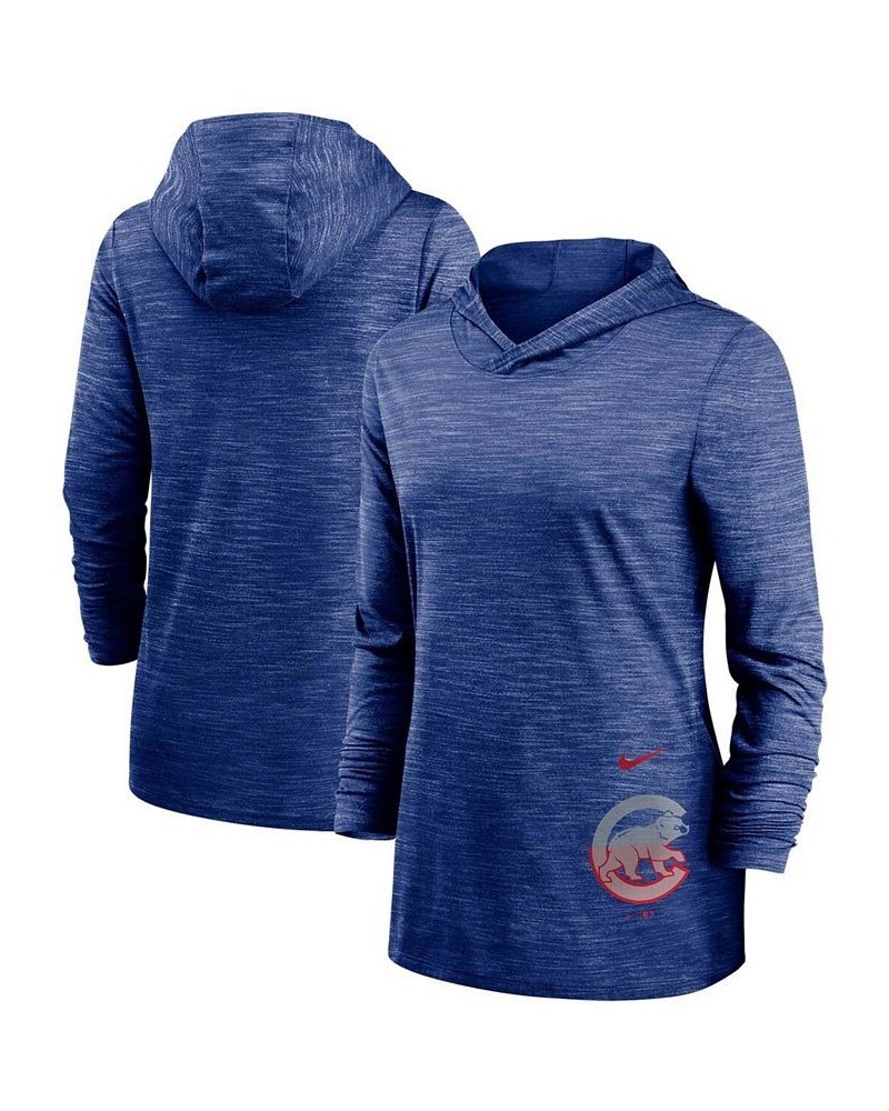 Women's Heathered Royal Chicago Cubs Split Logo Legend Hoodie Training Performance Top Royal $31.85 Tops