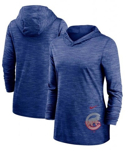 Women's Heathered Royal Chicago Cubs Split Logo Legend Hoodie Training Performance Top Royal $31.85 Tops