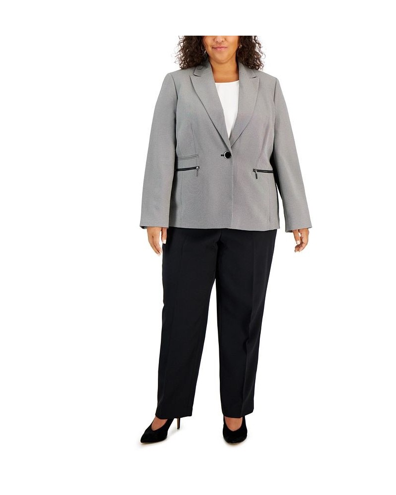 Plus Size Zip-Pocket Pantsuit White/black $55.50 Suits