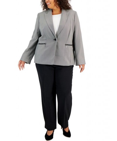 Plus Size Zip-Pocket Pantsuit White/black $55.50 Suits