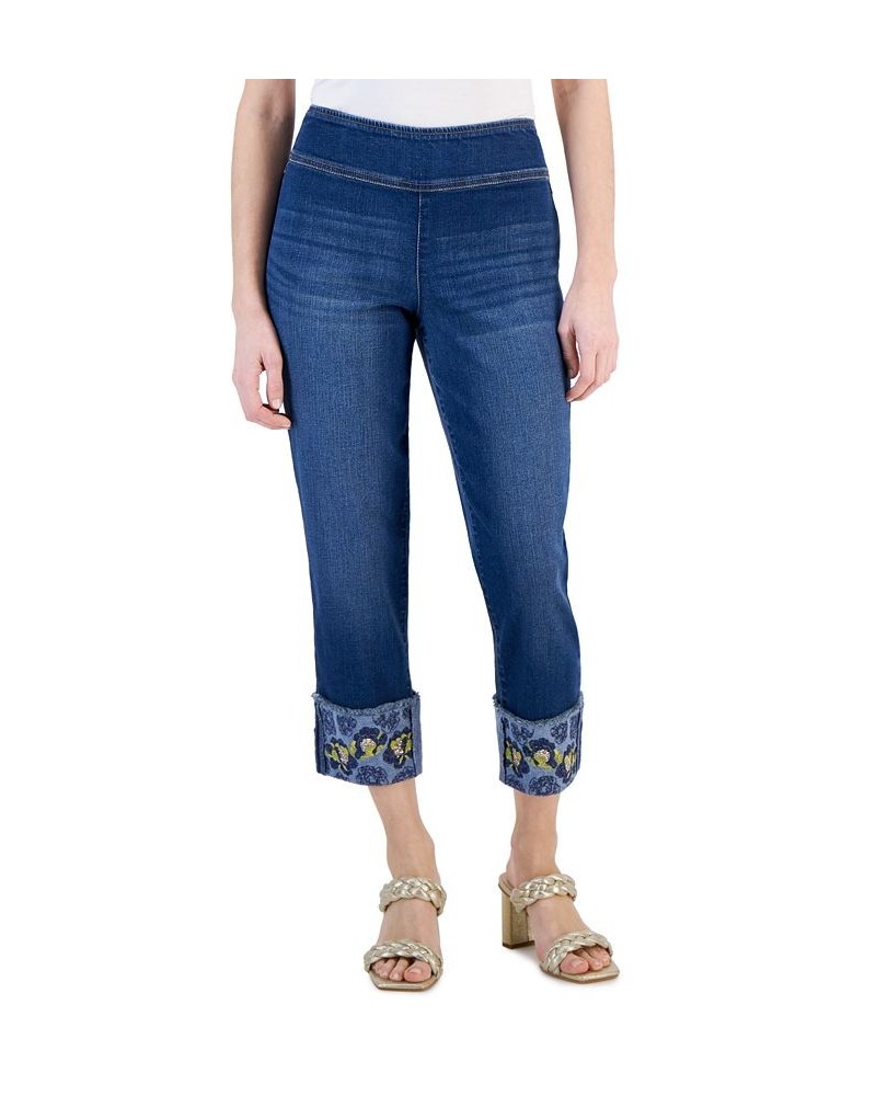 Petite Raw-Hem Pull-On Jeans Dark Indigo $20.40 Jeans