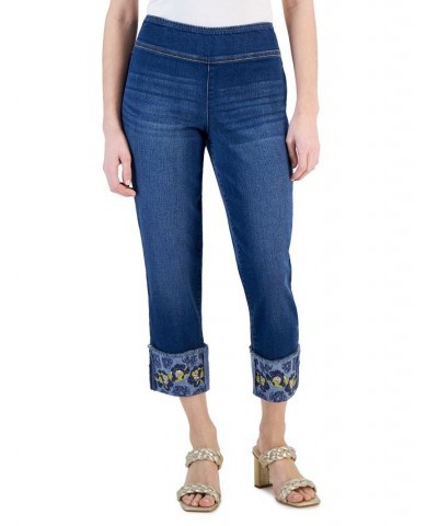 Petite Raw-Hem Pull-On Jeans Dark Indigo $20.40 Jeans