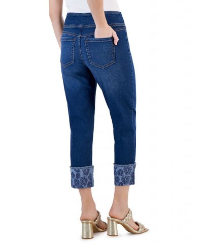 Petite Raw-Hem Pull-On Jeans Dark Indigo $20.40 Jeans