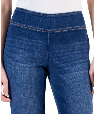 Petite Raw-Hem Pull-On Jeans Dark Indigo $20.40 Jeans