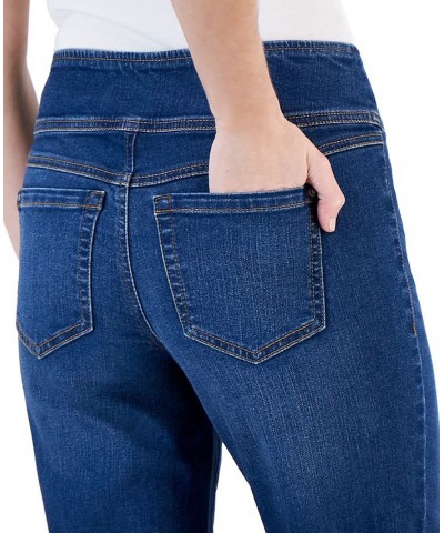 Petite Raw-Hem Pull-On Jeans Dark Indigo $20.40 Jeans