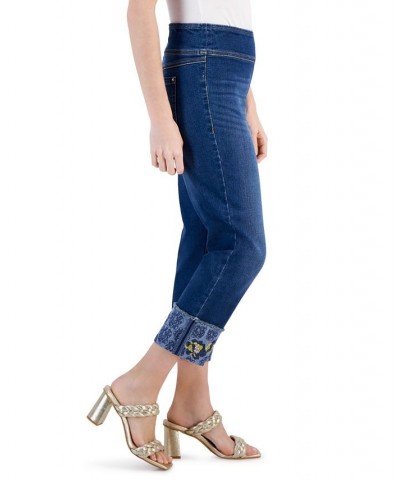 Petite Raw-Hem Pull-On Jeans Dark Indigo $20.40 Jeans