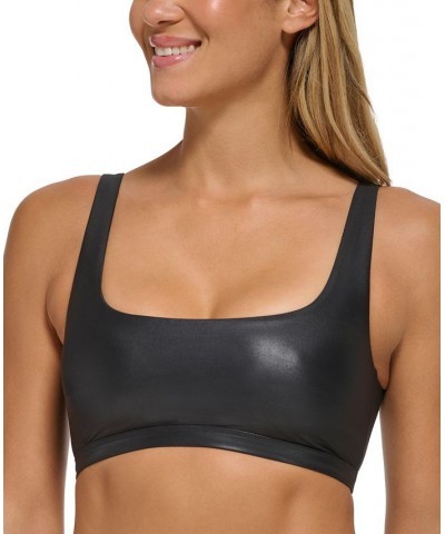 Women's Square-Neck Pullover Shimmer Bikini Top Black Shimmer $42.90 Swimsuits