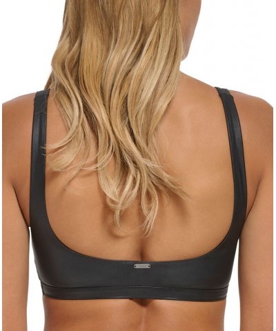 Women's Square-Neck Pullover Shimmer Bikini Top Black Shimmer $42.90 Swimsuits