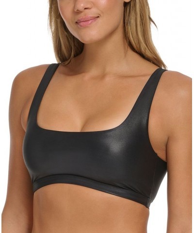 Women's Square-Neck Pullover Shimmer Bikini Top Black Shimmer $42.90 Swimsuits