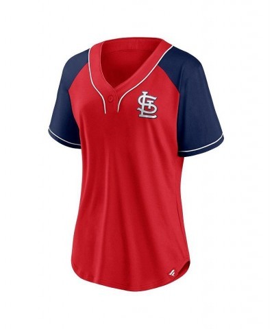 Women's Branded Red St. Louis Cardinals Ultimate Style Raglan V-Neck T-shirt Red $35.00 Tops